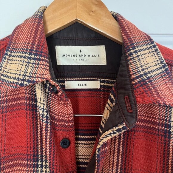 Imogene + Willie Ellie Button Down Shirt red plaid sz XS - Picture 2 of 6